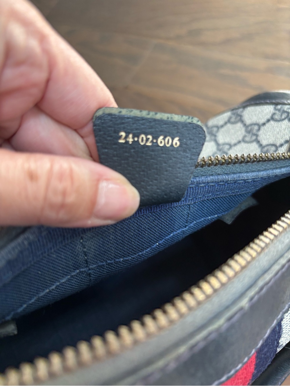 GUCCI GG Navy Monogram Boston Bag - Picture 13 of 15